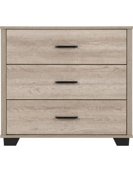 Oliver 3 Drawer Chest - Light Oak Effect | Murphy Furniture