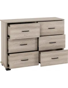 Oliver 6 Drawer Chest - Light Oak Effect | Murphy Furniture 2