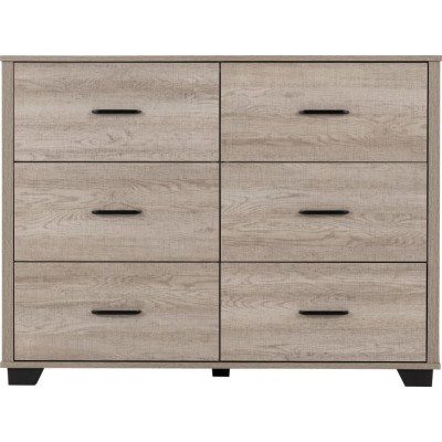Oliver 6 Drawer Chest - Light Oak Effect | Murphy Furniture