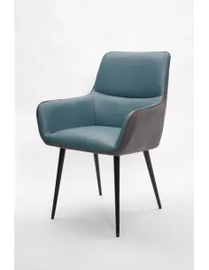 Rebecca Dining Chair - Lagoon Blue Leath | Murphy Furniture