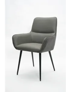 Rebecca Dining Chair - Grey Leather | Murphy Furniture