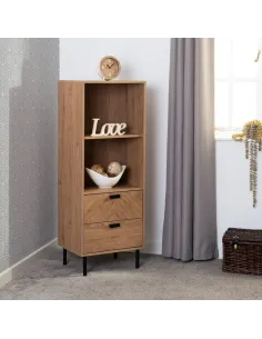 Leon 2 Drawer 2 Shelf Cabinet - Medium O | Murphy Furniture