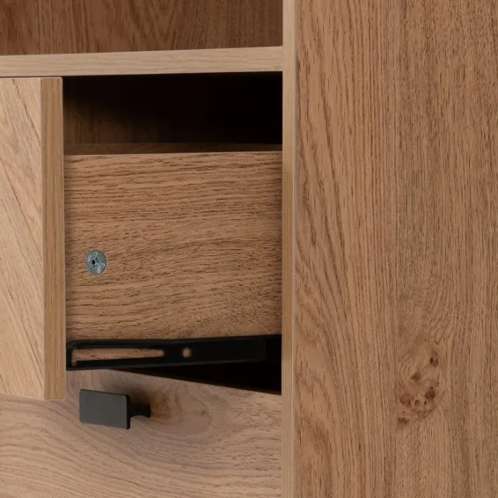 Leon 2 Drawer 2 Shelf Cabinet - Medium O | Murphy Furniture