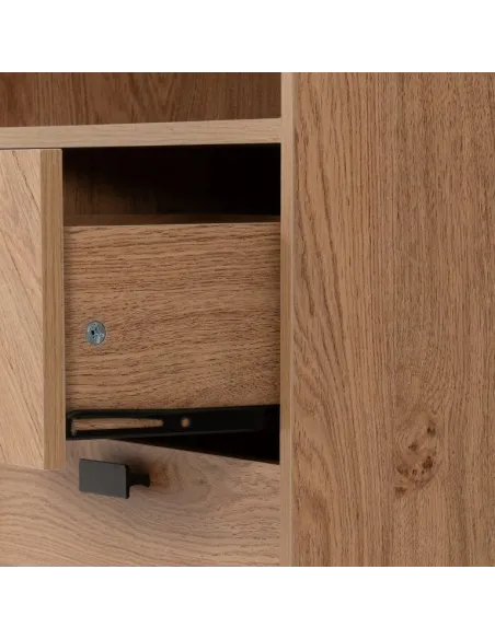 Leon 2 Drawer 2 Shelf Cabinet - Medium O | Murphy Furniture