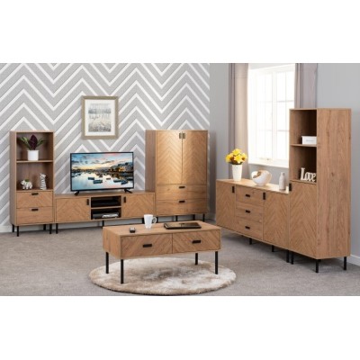 Leon 2 Drawer 2 Shelf Cabinet - Medium O | Murphy Furniture