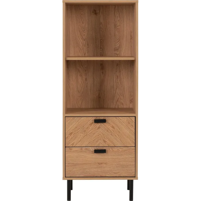 Leon 2 Drawer 2 Shelf Cabinet - Medium O | Murphy Furniture