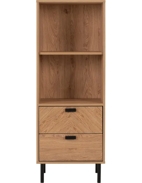 Leon 2 Drawer 2 Shelf Cabinet - Medium O | Murphy Furniture