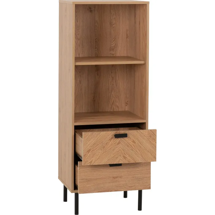 Leon 2 Drawer 2 Shelf Cabinet - Medium O | Murphy Furniture