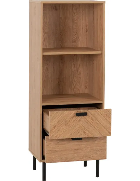 Leon 2 Drawer 2 Shelf Cabinet - Medium O | Murphy Furniture