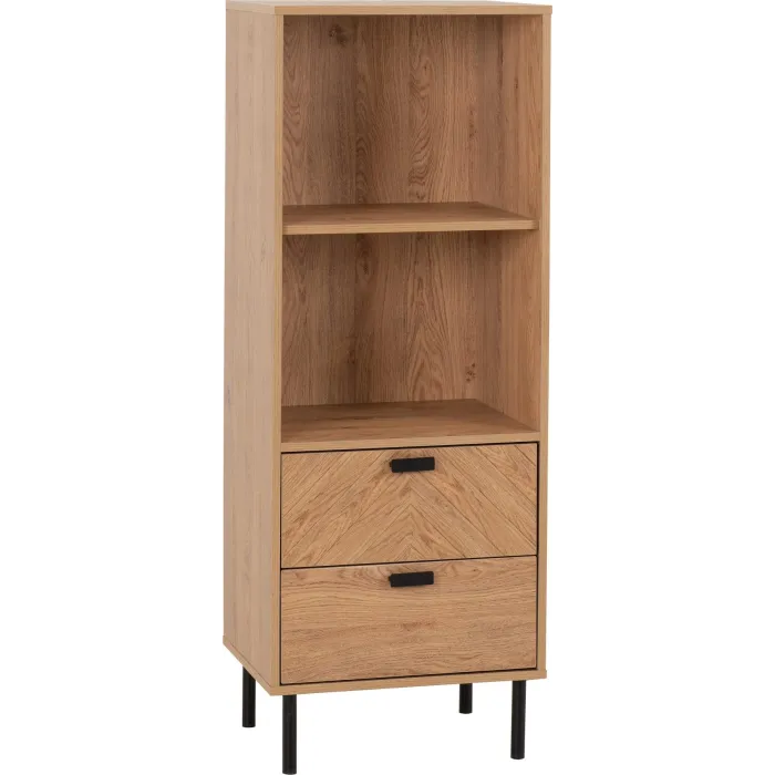 Leon 2 Drawer 2 Shelf Cabinet - Medium O | Murphy Furniture