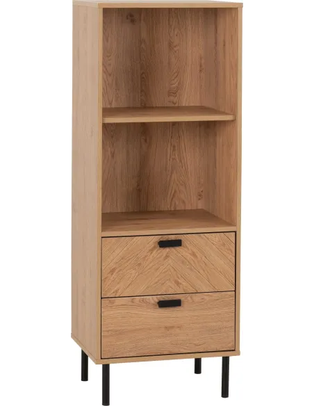 Leon 2 Drawer 2 Shelf Cabinet - Medium O | Murphy Furniture