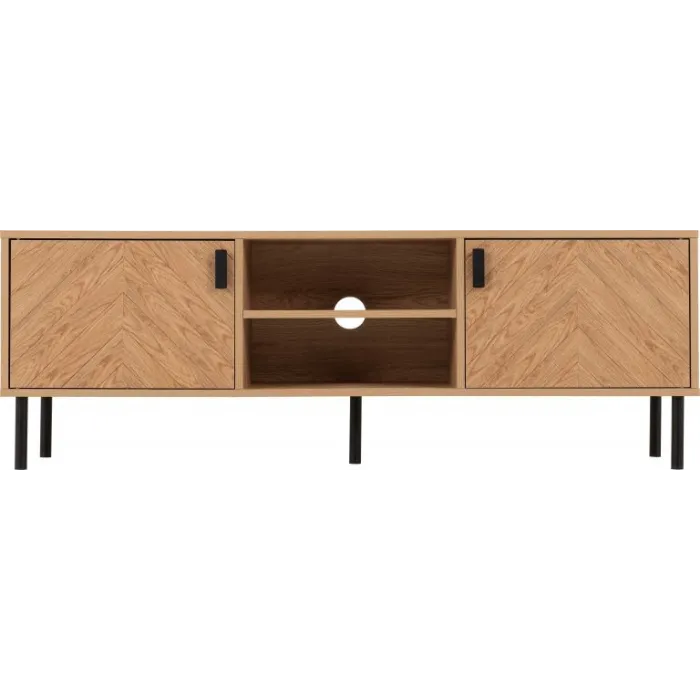 Leon 2 Door TV Unit - Medium Oak Effect | Murphy Furniture