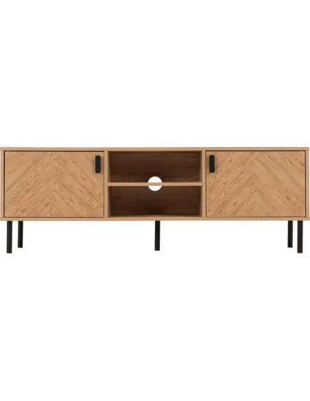 Leon 2 Door TV Unit - Medium Oak Effect | Murphy Furniture