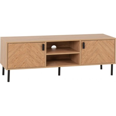 Leon 2 Door TV Unit - Medium Oak Effect | Murphy Furniture