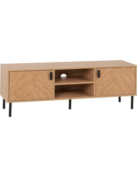 Leon 2 Door TV Unit - Medium Oak Effect | Murphy Furniture