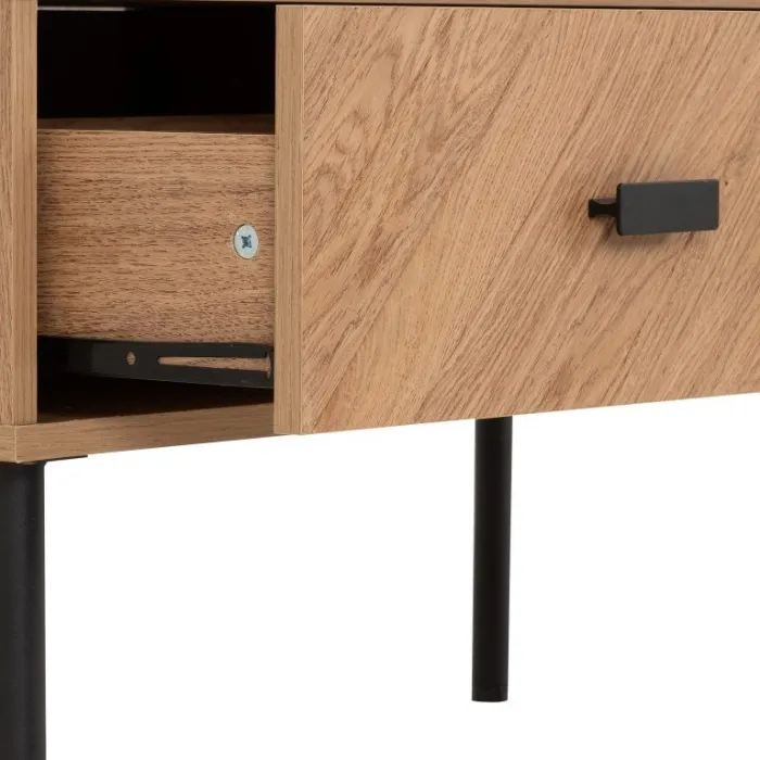 Leon 2 Drawer Coffee Table - Medium Oak | Murphy Furniture