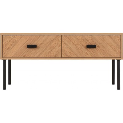 Leon 2 Drawer Coffee Table - Medium Oak | Murphy Furniture