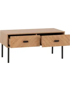 Leon 2 Drawer Coffee Table - Medium Oak | Murphy Furniture 2