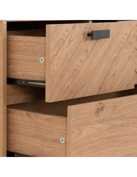 Leon 3+2 Drawer Chest - Medium Oak Effect | Murphy Furniture