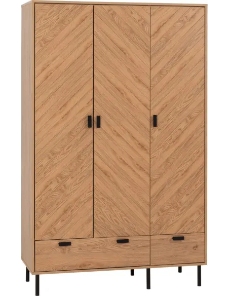 Leon 3 Door 2 Drawer Wardrobe - Medium O | Murphy Furniture