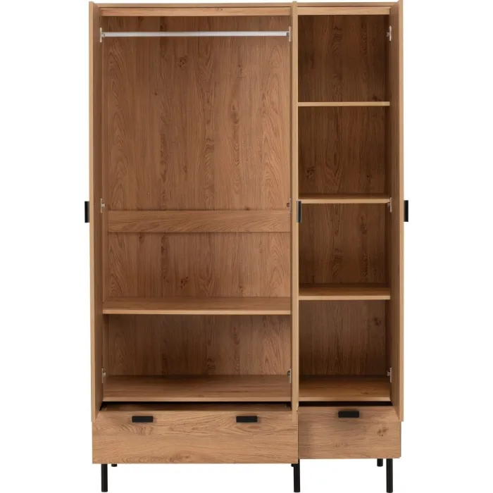 Leon 3 Door 2 Drawer Wardrobe - Medium O | Murphy Furniture