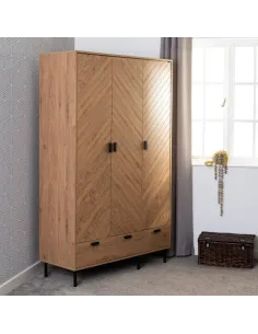 Leon 3 Door 2 Drawer Wardrobe - Medium O | Murphy Furniture