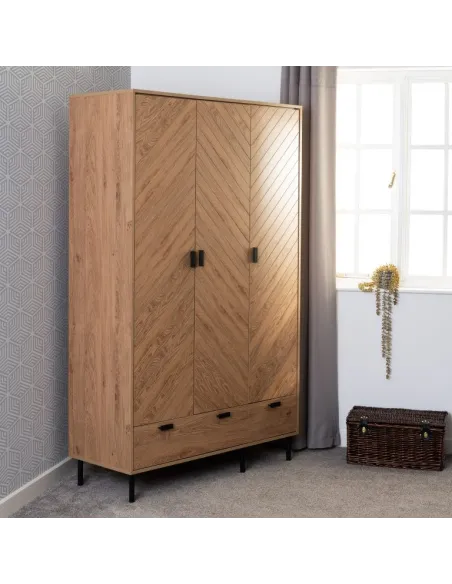 Leon 3 Door 2 Drawer Wardrobe - Medium O | Murphy Furniture