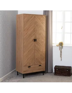 Leon 2 Door 1 Drawer Wardrobe - Medium O | Murphy Furniture