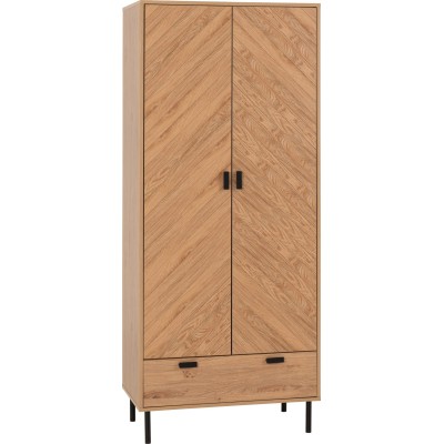 Leon 2 Door 1 Drawer Wardrobe - Medium O | Murphy Furniture
