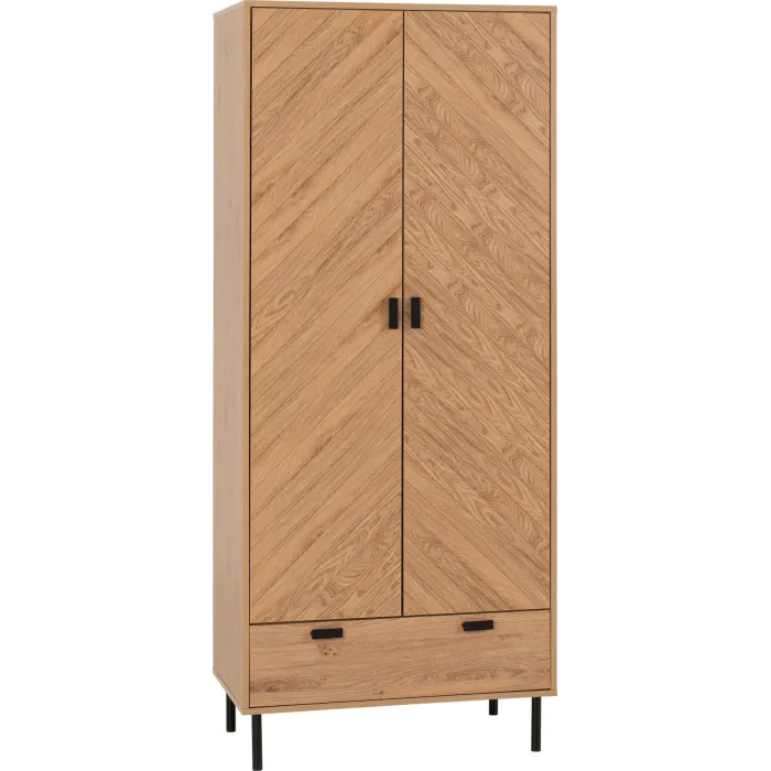 Leon 2 Door 1 Drawer Wardrobe - Medium O | Murphy Furniture