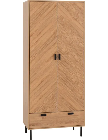 Leon 2 Door 1 Drawer Wardrobe - Medium O | Murphy Furniture