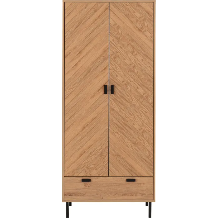 Leon 2 Door 1 Drawer Wardrobe - Medium O | Murphy Furniture