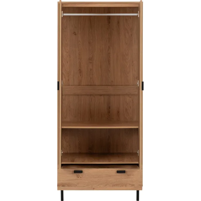 Leon 2 Door 1 Drawer Wardrobe - Medium O | Murphy Furniture
