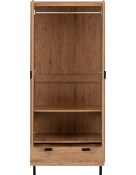 Leon 2 Door 1 Drawer Wardrobe - Medium O | Murphy Furniture