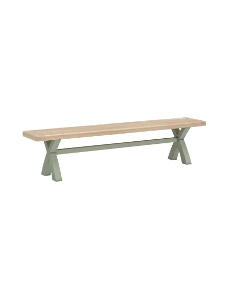 Marbury Cross Leg Dining Bench - Sage | Murphy Furniture