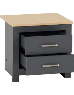 Portland 2 Drawer Bedside Locker - Grey/ | Murphy Furniture 2