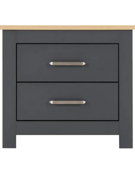 Portland 2 Drawer Bedside Locker - Grey/ | Murphy Furniture