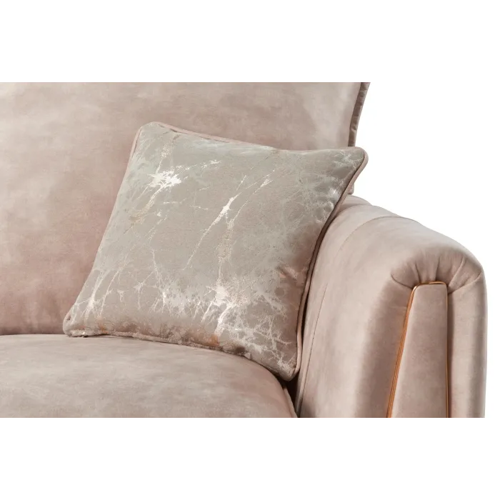 Pembrooke 3 Seater Fixed Sofa - Sand Fab | Murphy Furniture