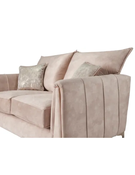 Pembrooke 3 Seater Fixed Sofa - Sand Fab | Murphy Furniture
