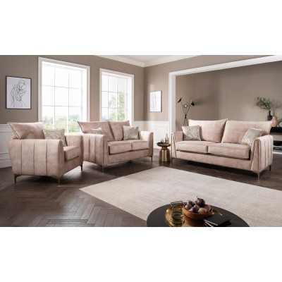 Pembrooke 3 Seater Fixed Sofa - Sand Fab | Murphy Furniture