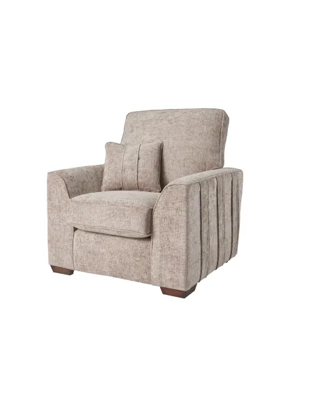 Rialto Fixed Armchair - Stone Fabric | Murphy Furniture