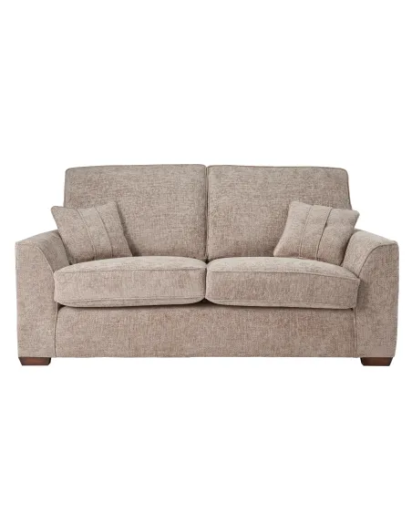 Rialto 3 Seater Fixed Sofa - Stone Fabric | Murphy Furniture
