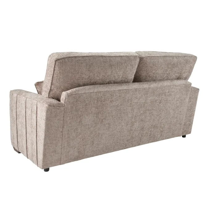 Rialto 3 Seater Fixed Sofa - Stone Fabric | Murphy Furniture