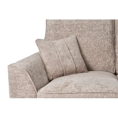 Rialto 3 Seater Fixed Sofa - Stone Fabric | Murphy Furniture
