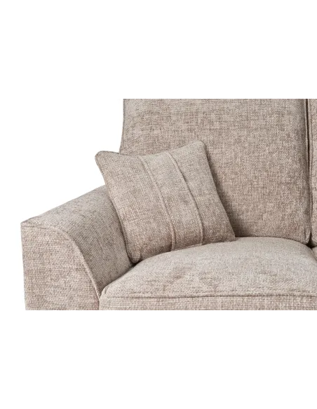 Rialto 3 Seater Fixed Sofa - Stone Fabric | Murphy Furniture