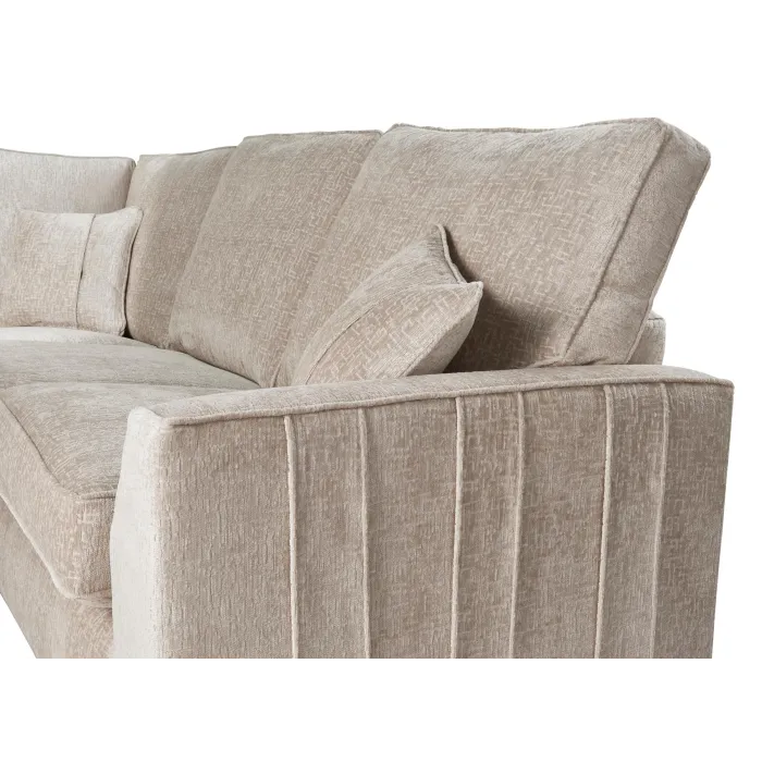 Rialto 3 Seater Fixed Sofa - Stone Fabric | Murphy Furniture
