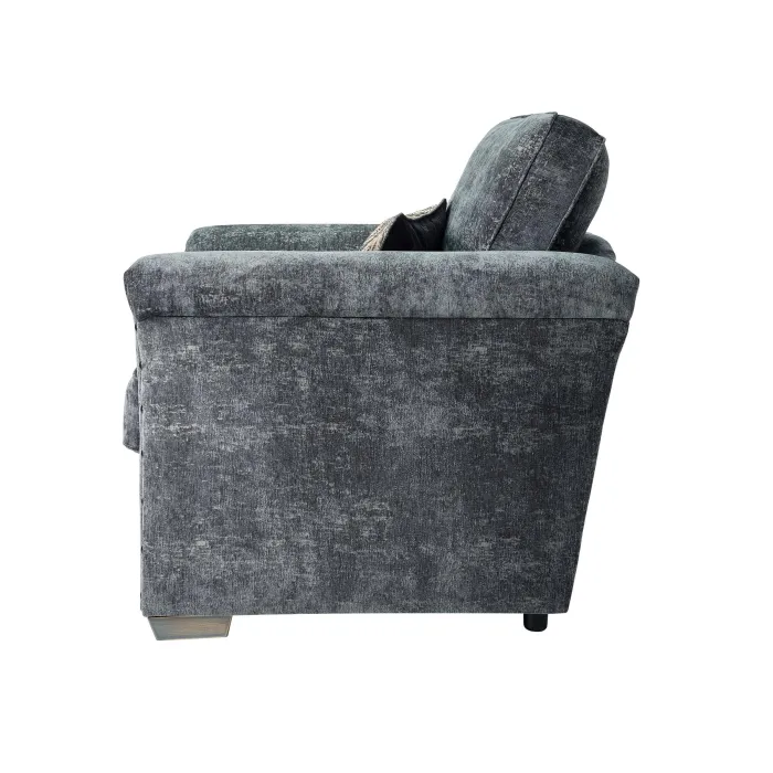 Quincy Fixed Armchair - Meridian Coal Fa | Murphy Furniture