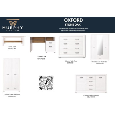 Oxford 2 Door 4 Drawer Chest - White Alp | Murphy Furniture