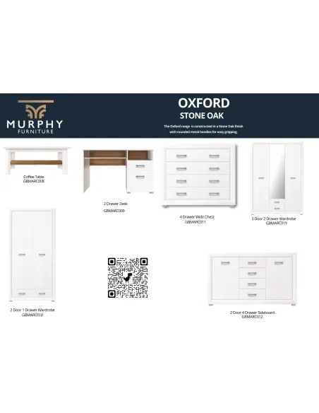 Oxford 2 Door 4 Drawer Chest - White Alp | Murphy Furniture