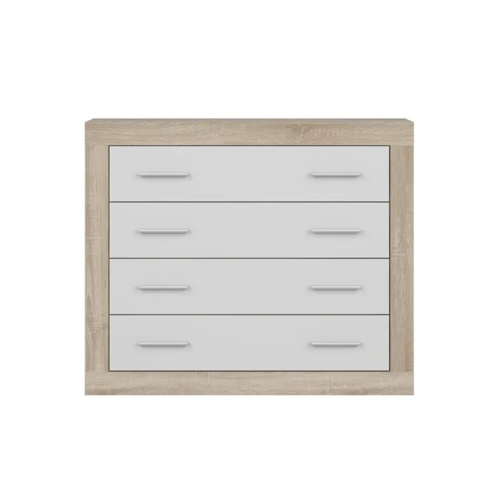 Camille 4 Drawer Chest - Sonoma Oak/White | Murphy Furniture